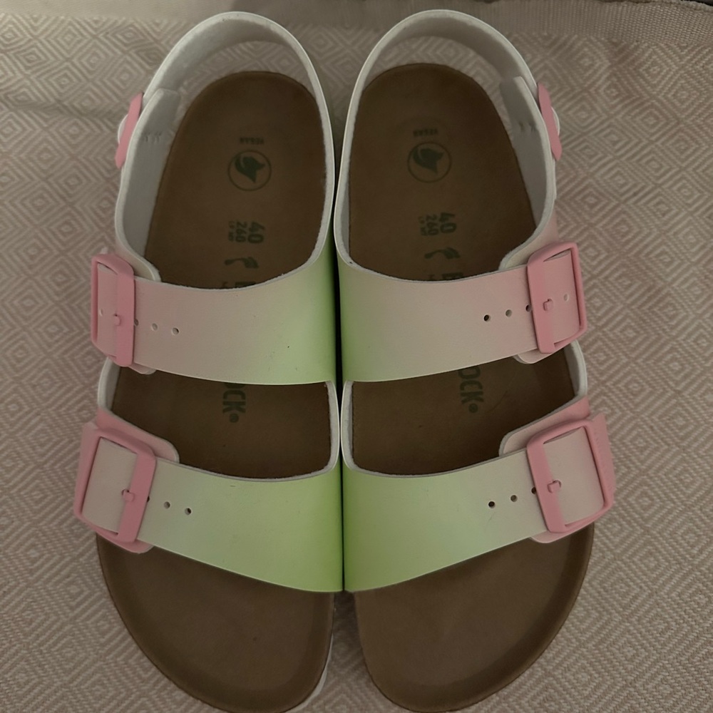 Birkenstock Women's Sandals in Pink and Green